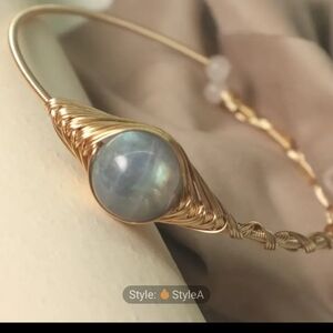 💚💛NEW💚💛 STUNNING!! EVIL EYE Wire Wrapped Pure JADE Adjustable Bracelet